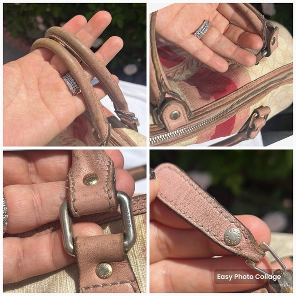 Gucci Script Web Boston Bag GG Coated Canvas.❤️ - Picture 6 of 17